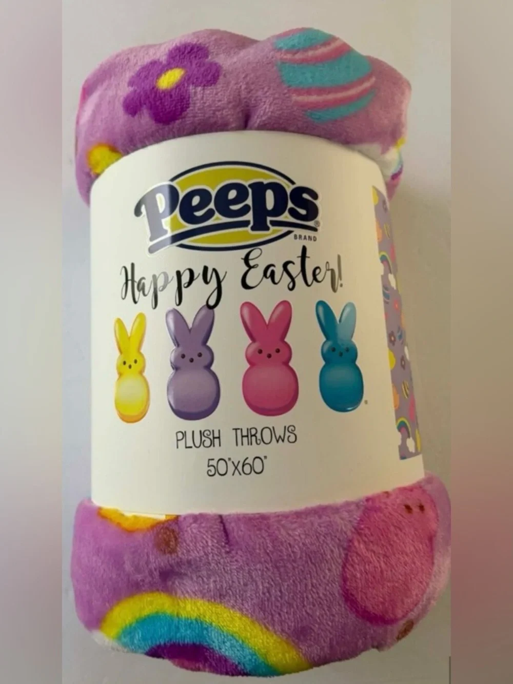 PEEPS Happy Easter Plush Throw Blanket
